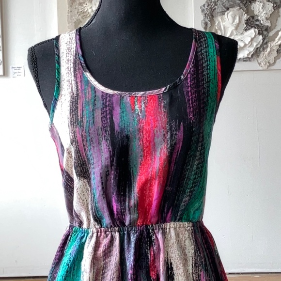 Purple blue, pink and black High-low Razorback dress - Picture 10 of 11